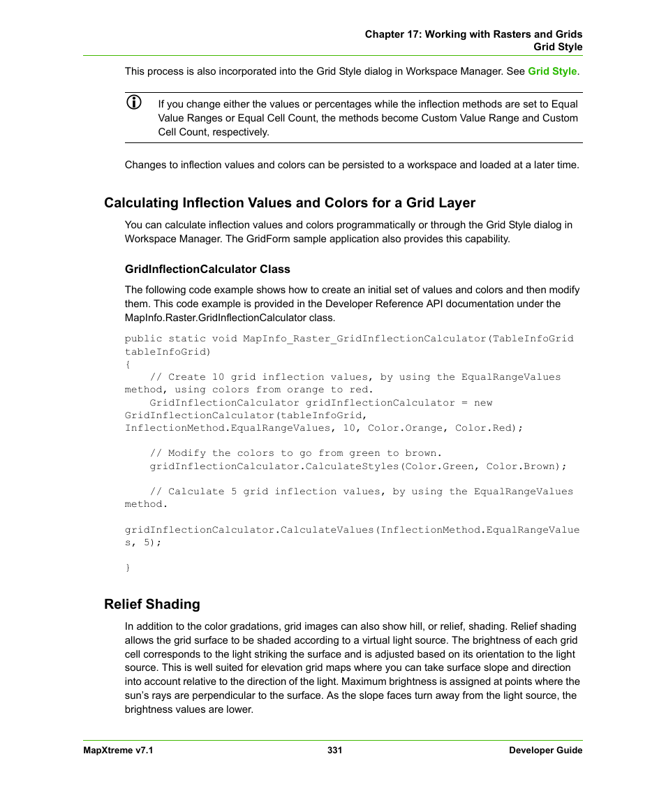 Relief shading | Pitney Bowes MapXtreme User Manual | Page 324 / 640