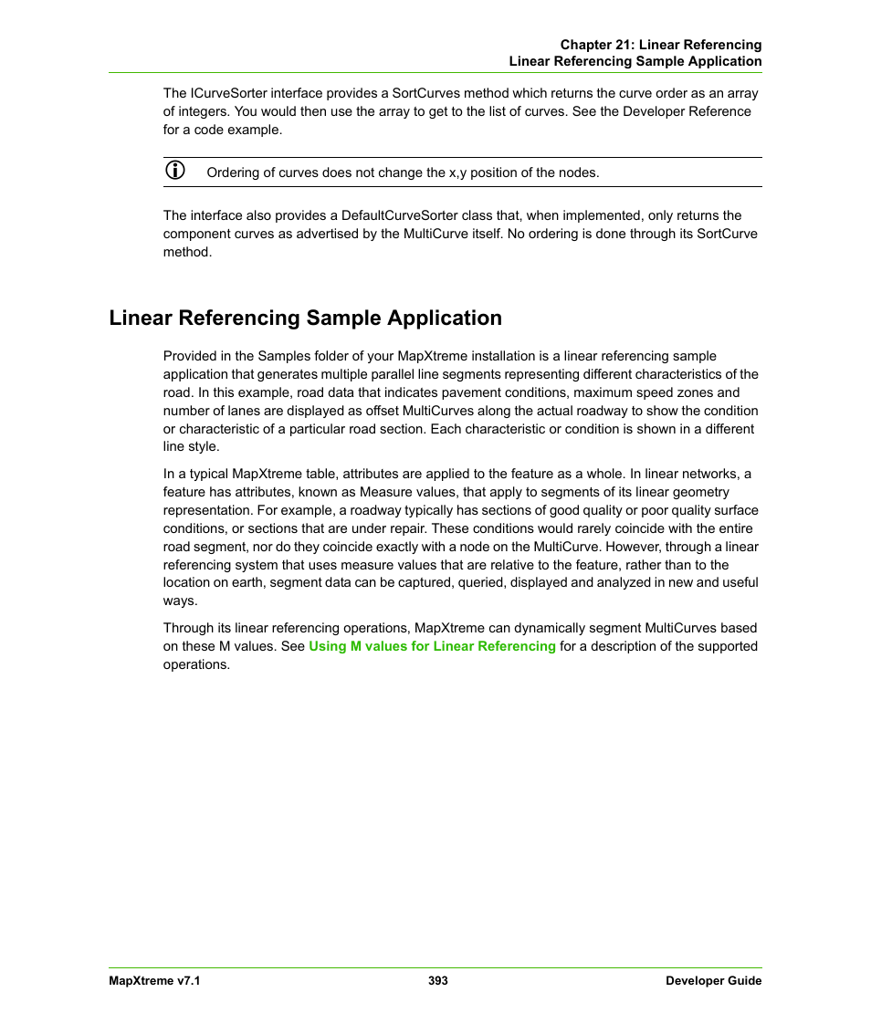 Linear referencing sample application | Pitney Bowes MapXtreme User Manual | Page 386 / 640