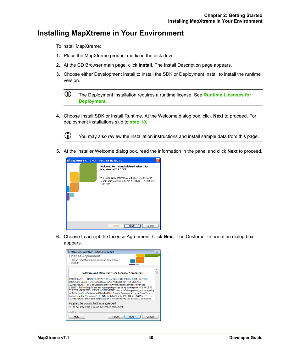 Installing mapxtreme in your environment | Pitney Bowes MapXtreme User Manual | Page 40 / 640
