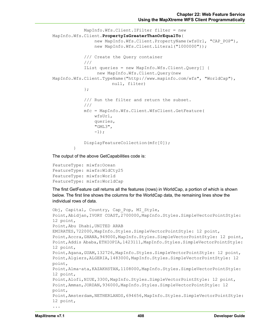 Pitney Bowes MapXtreme User Manual | Page 401 / 640