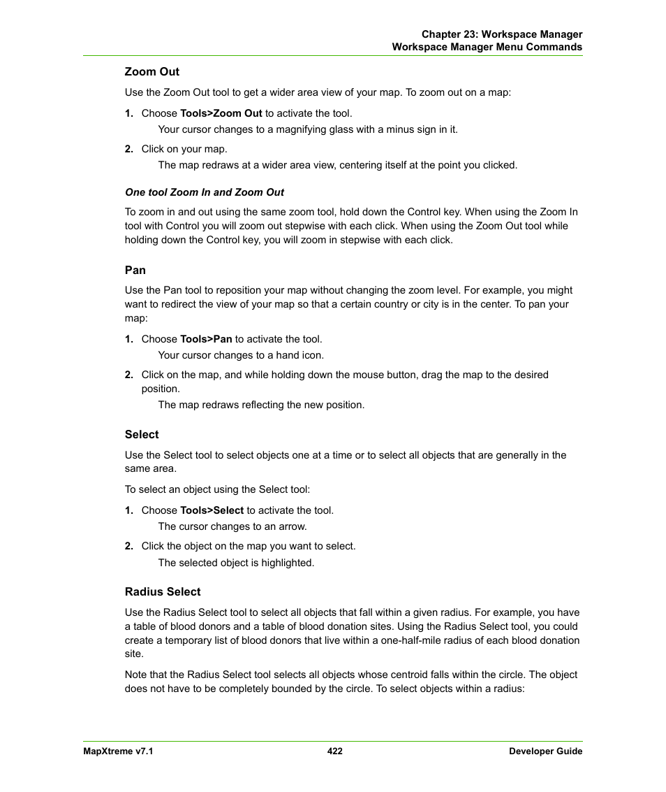 Pitney Bowes MapXtreme User Manual | Page 415 / 640