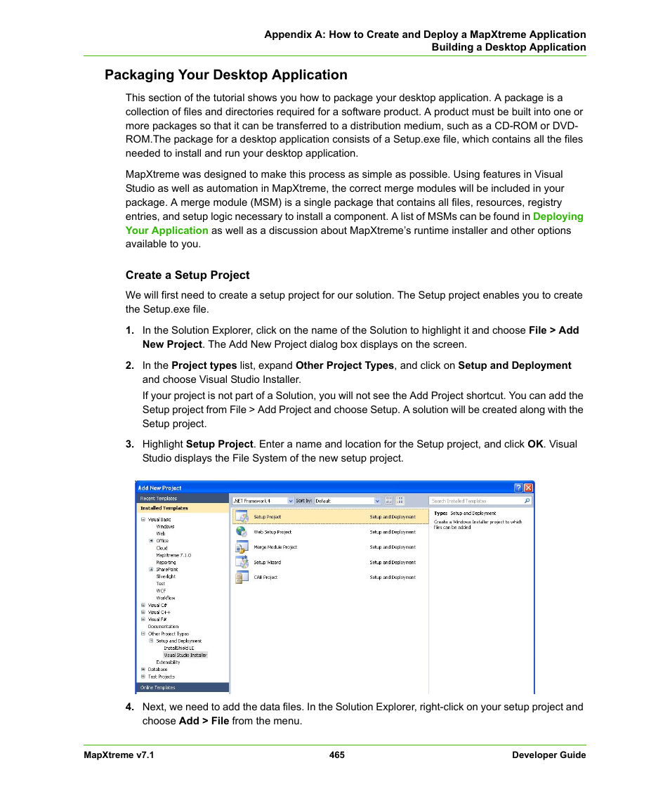 Packaging your desktop application | Pitney Bowes MapXtreme User Manual | Page 458 / 640