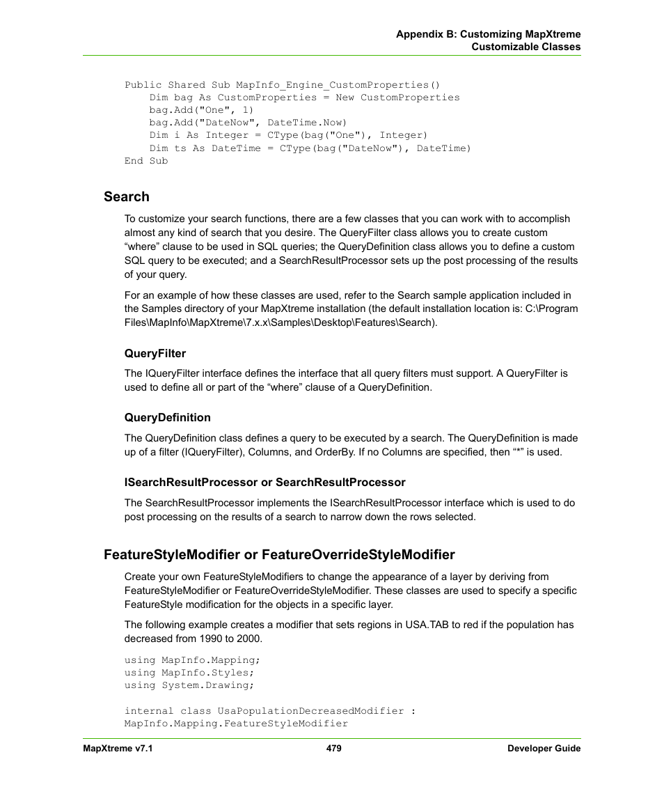 Search | Pitney Bowes MapXtreme User Manual | Page 472 / 640