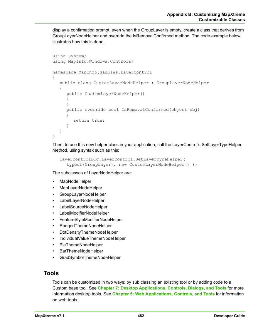 Tools | Pitney Bowes MapXtreme User Manual | Page 475 / 640