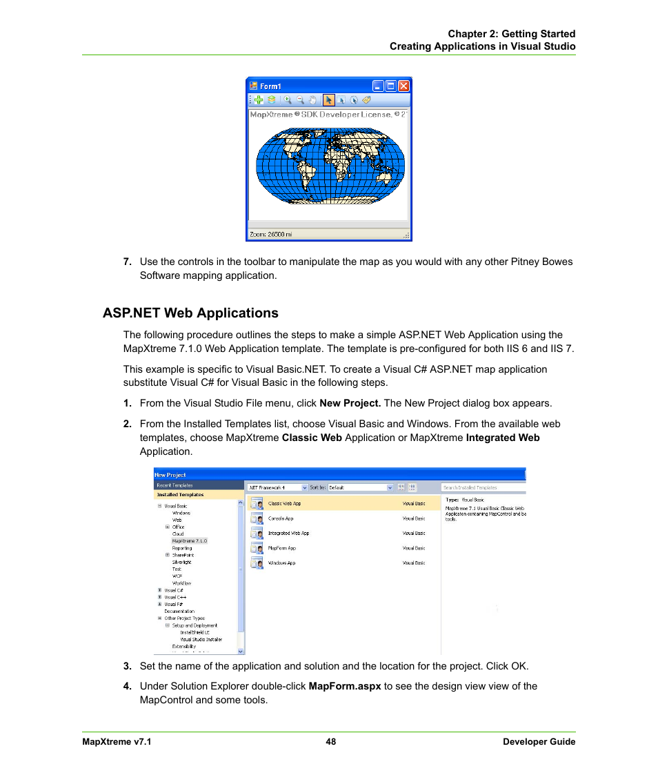 Asp.net web applications | Pitney Bowes MapXtreme User Manual | Page 48 / 640