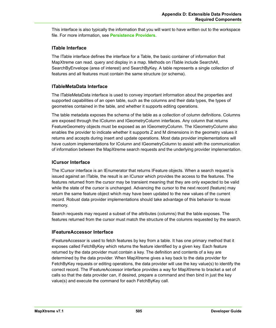 Pitney Bowes MapXtreme User Manual | Page 498 / 640