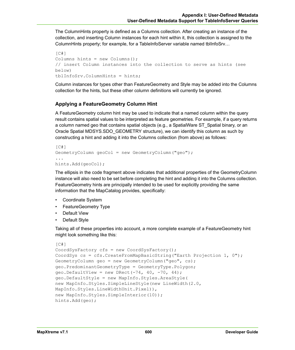 Pitney Bowes MapXtreme User Manual | Page 593 / 640