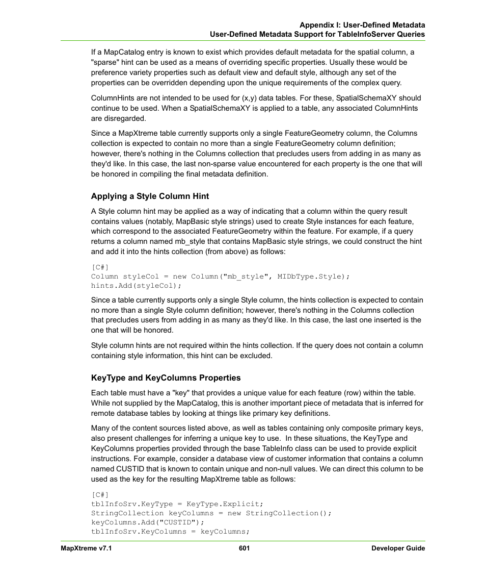 Pitney Bowes MapXtreme User Manual | Page 594 / 640