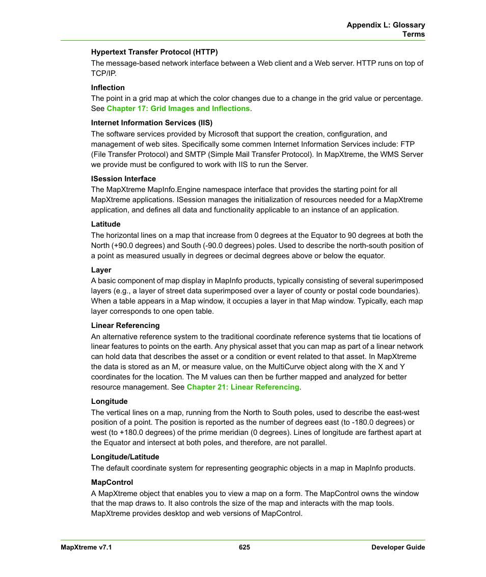 Pitney Bowes MapXtreme User Manual | Page 618 / 640
