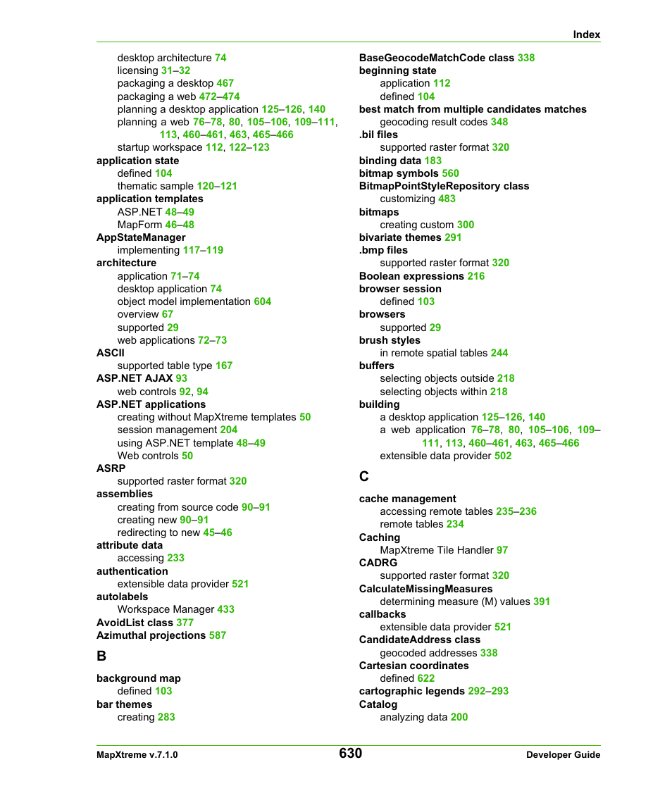 Pitney Bowes MapXtreme User Manual | Page 623 / 640