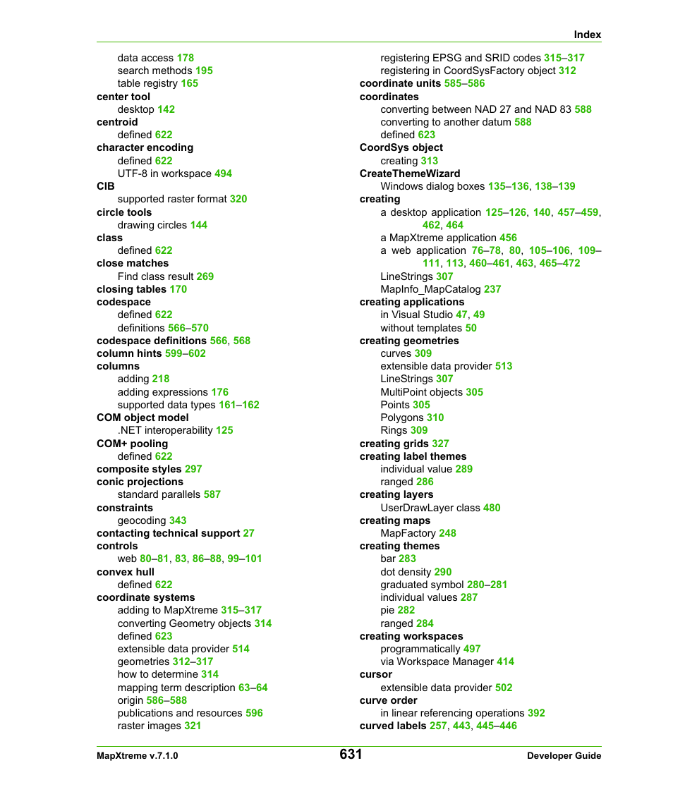 Pitney Bowes MapXtreme User Manual | Page 624 / 640