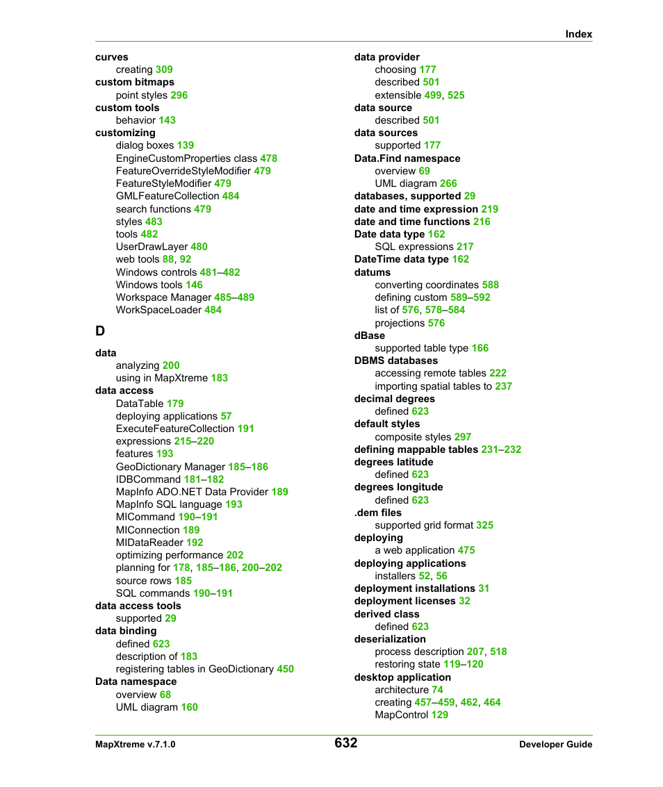 Pitney Bowes MapXtreme User Manual | Page 625 / 640