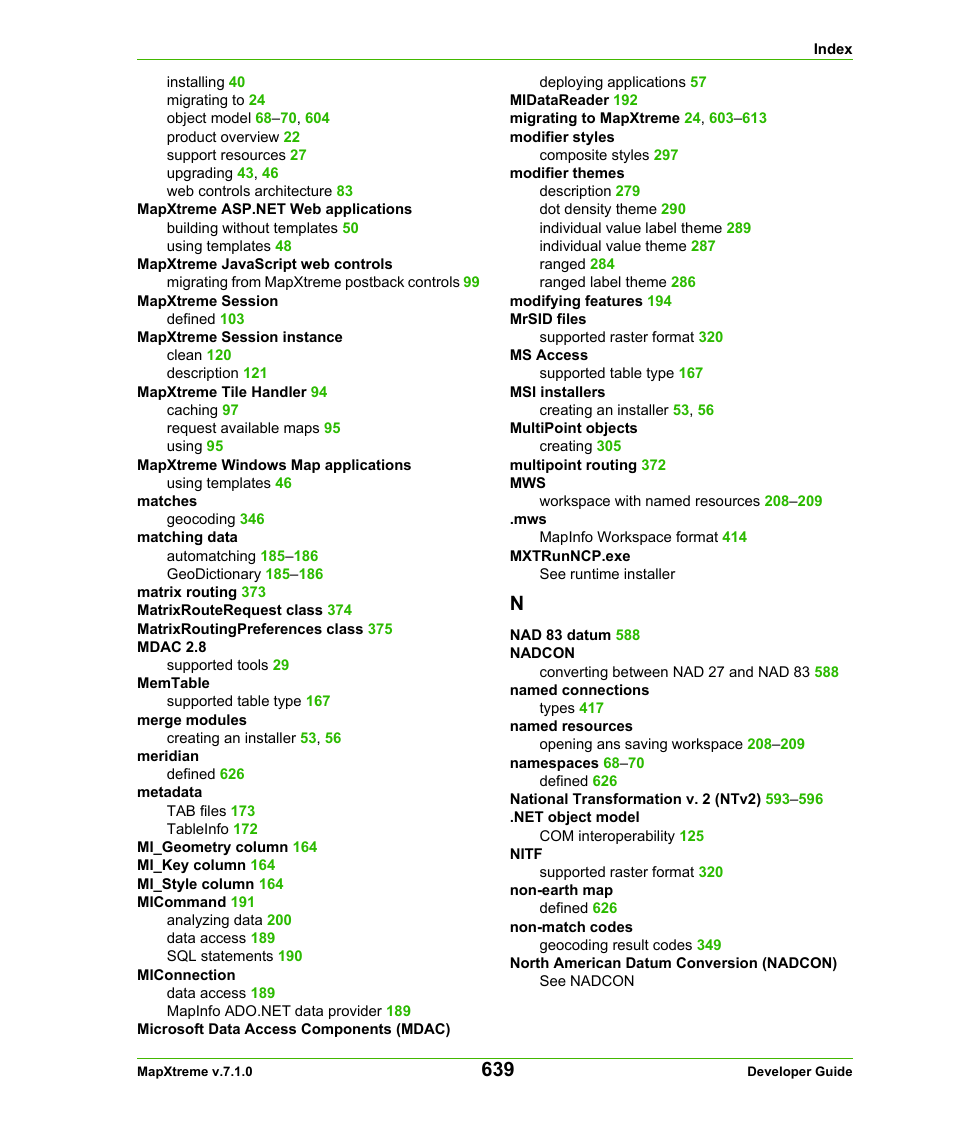 Pitney Bowes MapXtreme User Manual | Page 632 / 640