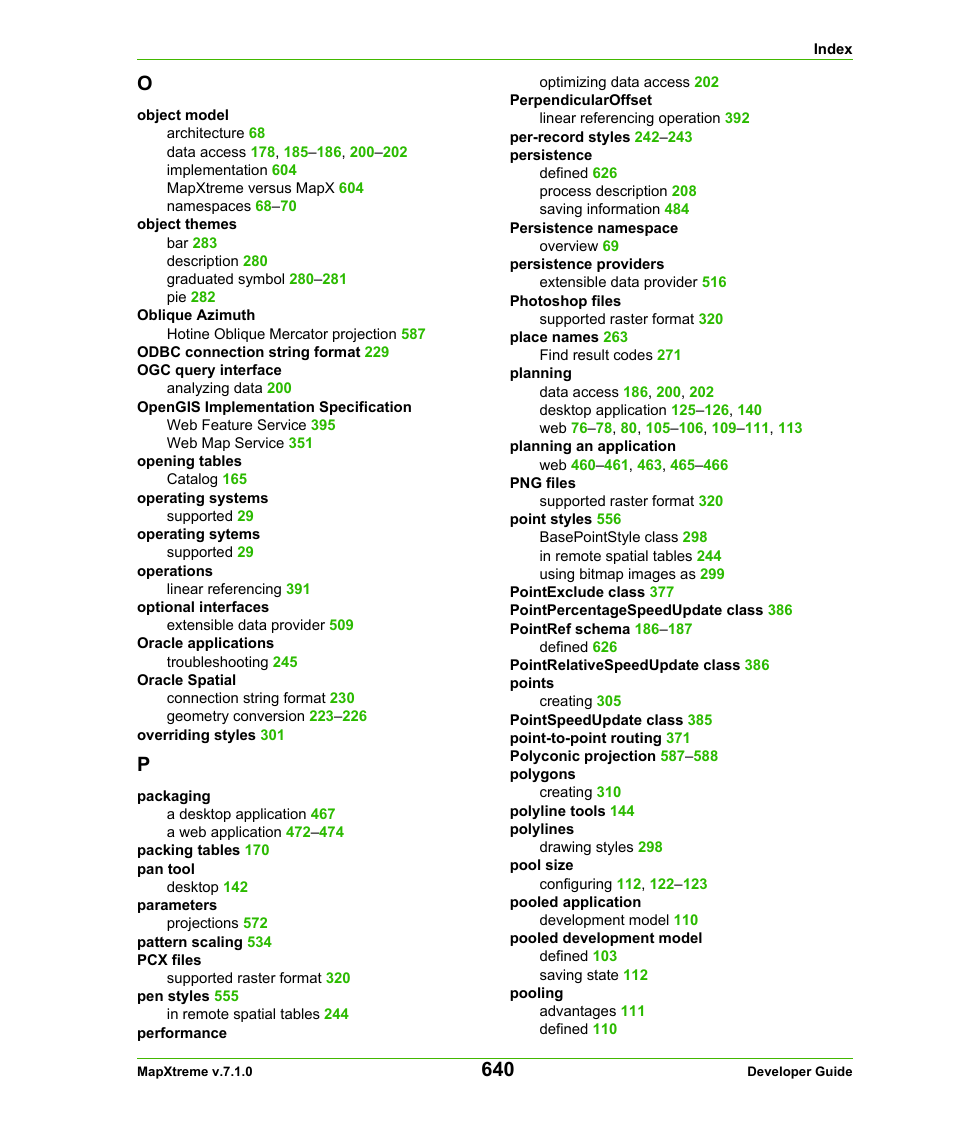 Pitney Bowes MapXtreme User Manual | Page 633 / 640