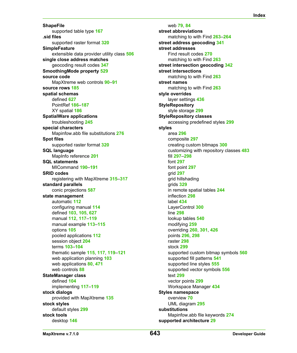 Pitney Bowes MapXtreme User Manual | Page 636 / 640