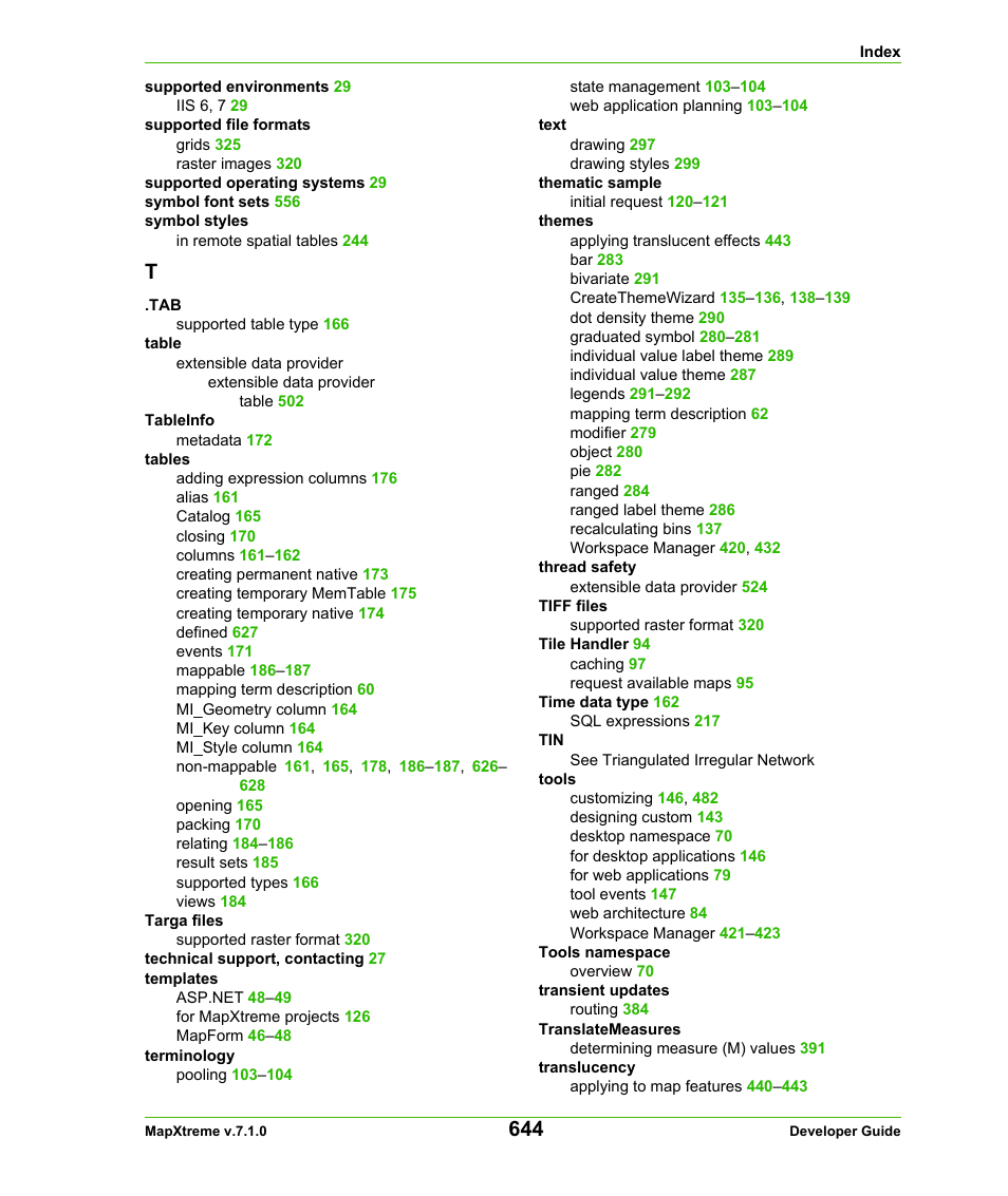 Pitney Bowes MapXtreme User Manual | Page 637 / 640