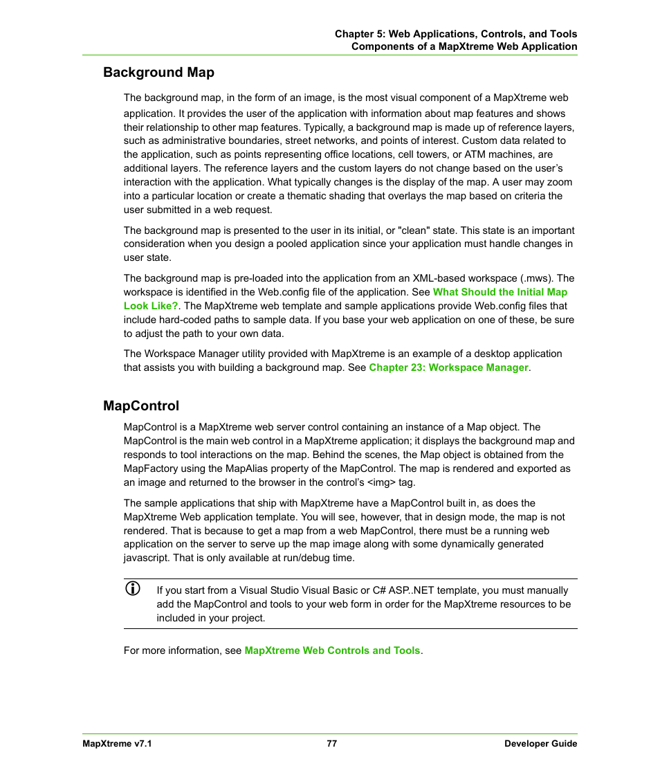 Background map, Mapcontrol, Background map mapcontrol | Pitney Bowes MapXtreme User Manual | Page 77 / 640