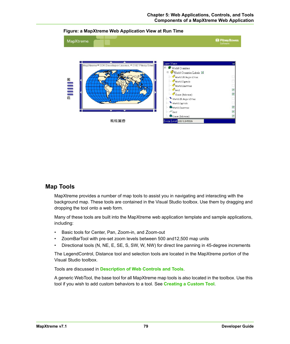 Map tools | Pitney Bowes MapXtreme User Manual | Page 79 / 640