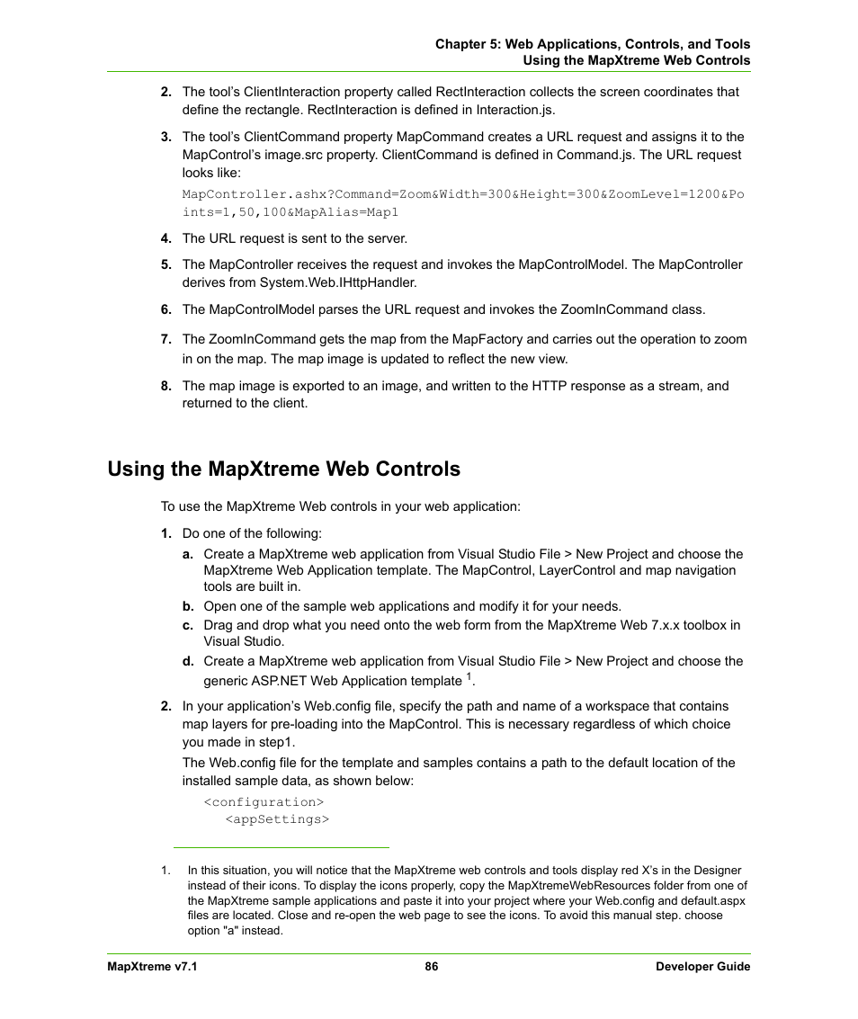 Using the mapxtreme web controls | Pitney Bowes MapXtreme User Manual | Page 86 / 640