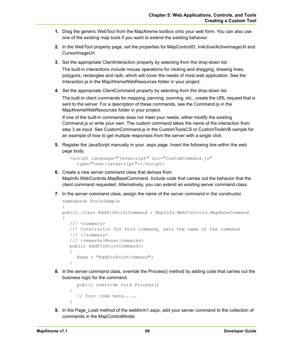 Pitney Bowes MapXtreme User Manual | Page 89 / 640