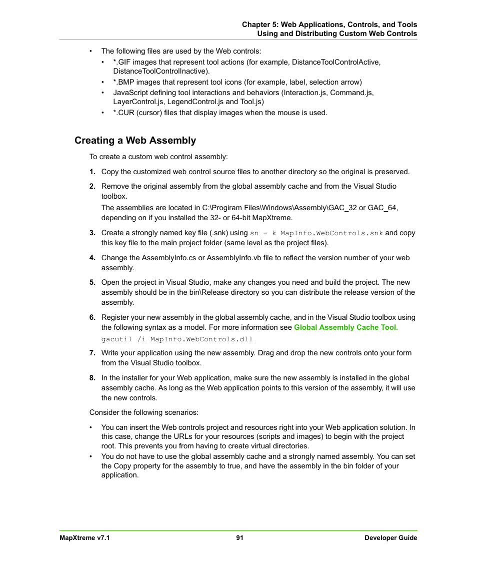 Creating a web assembly | Pitney Bowes MapXtreme User Manual | Page 91 / 640