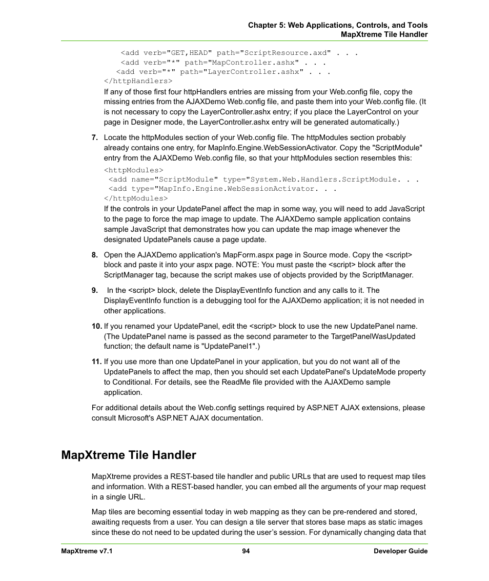 Mapxtreme tile handler | Pitney Bowes MapXtreme User Manual | Page 94 / 640