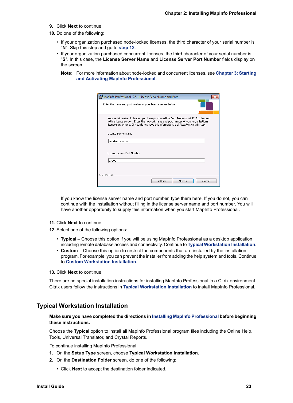 Typical workstation installation | Pitney Bowes MapInfo Professional User Manual | Page 23 / 68