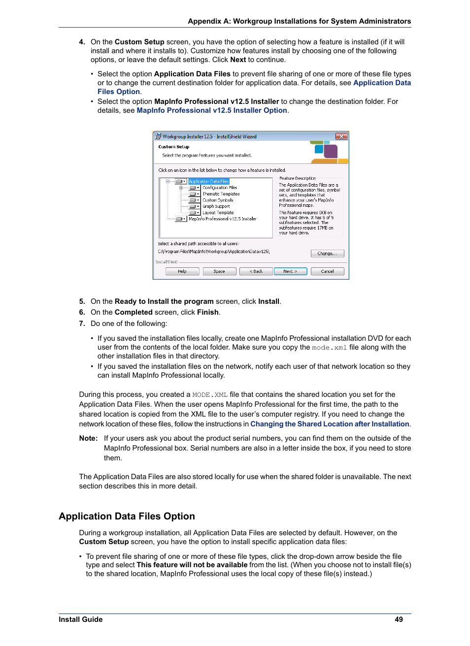 Application data files option | Pitney Bowes MapInfo Professional User Manual | Page 49 / 68