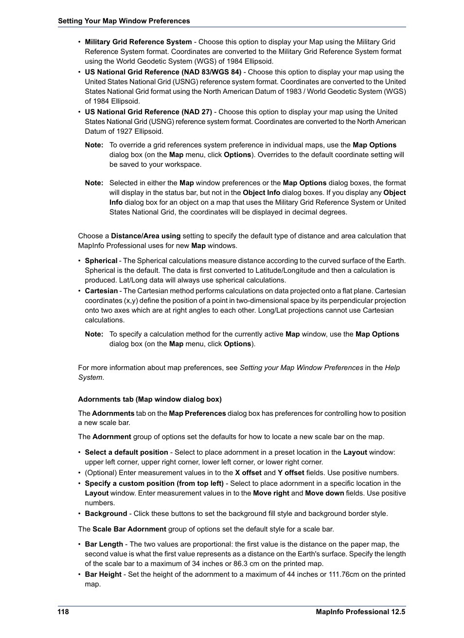 Adornments tab | Pitney Bowes MapInfo Professional User Manual | Page 118 / 540