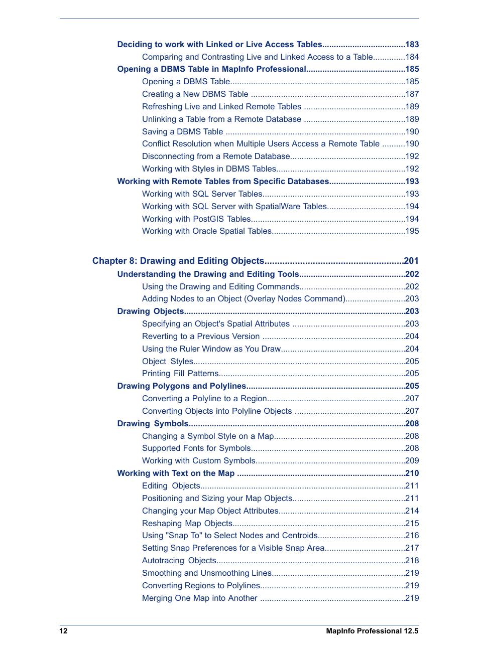 Pitney Bowes MapInfo Professional User Manual | Page 12 / 540