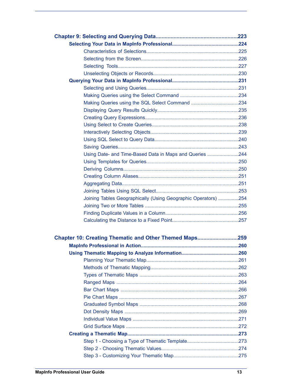 Pitney Bowes MapInfo Professional User Manual | Page 13 / 540