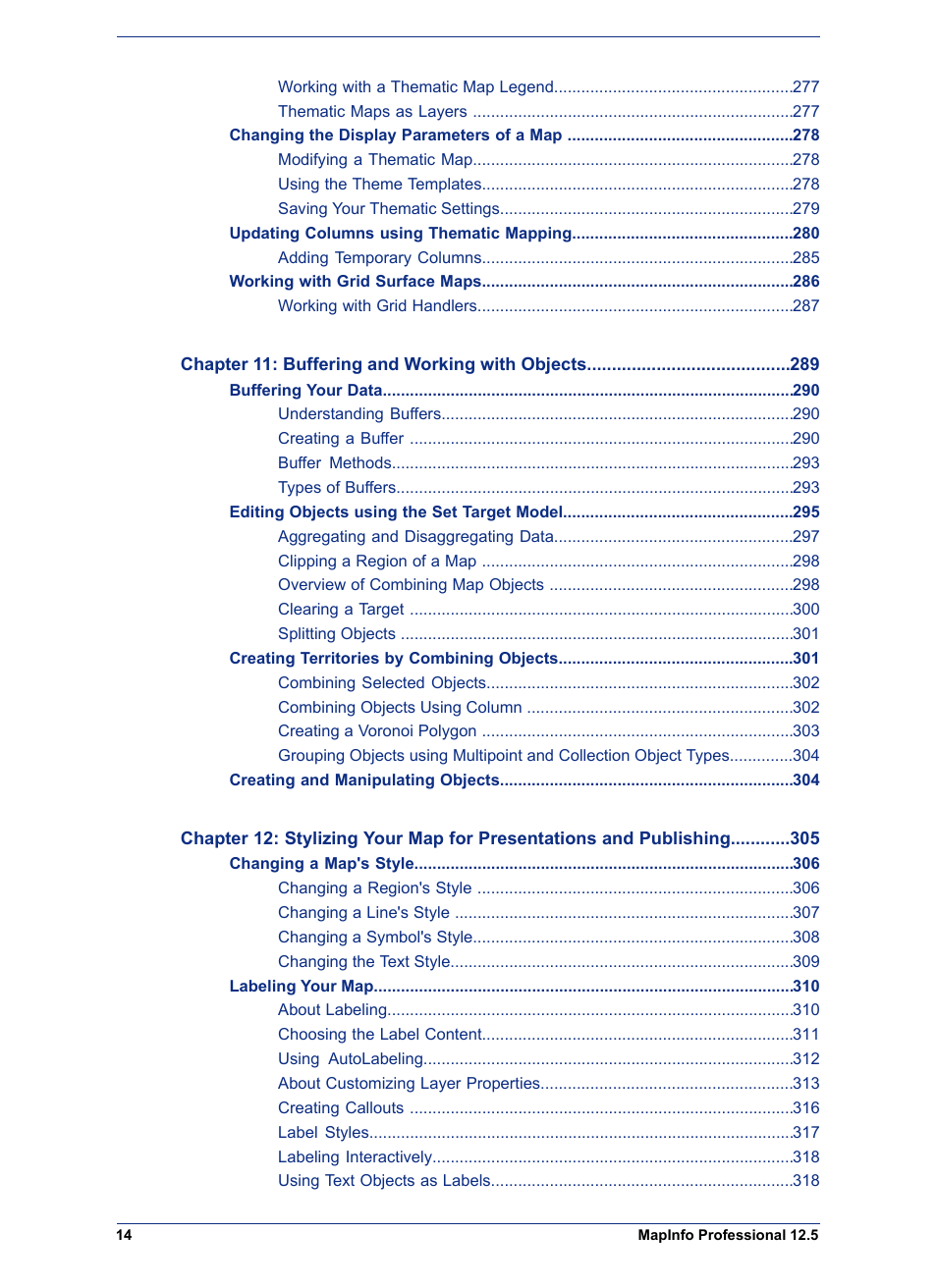 Pitney Bowes MapInfo Professional User Manual | Page 14 / 540
