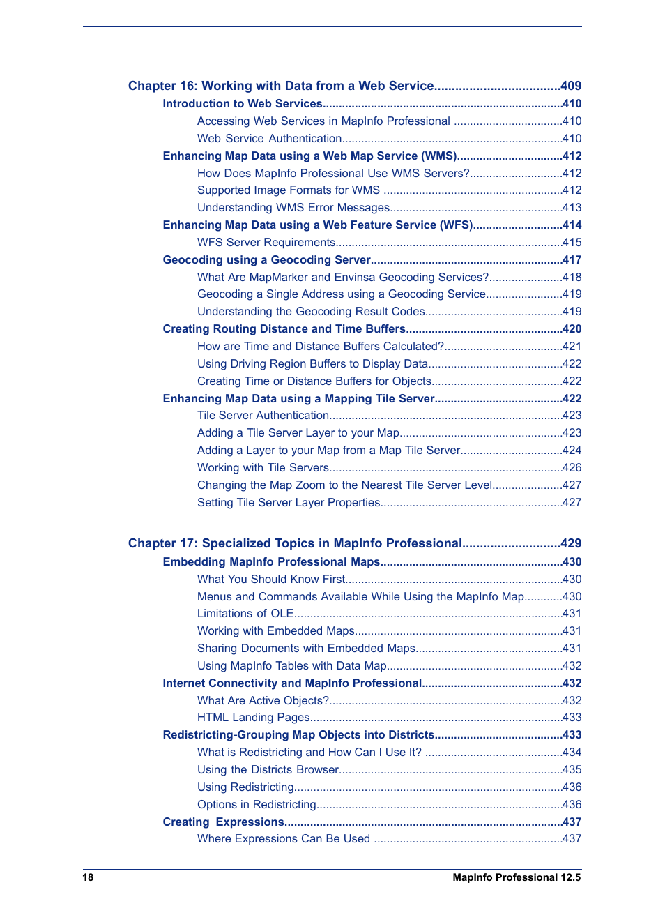 Pitney Bowes MapInfo Professional User Manual | Page 18 / 540