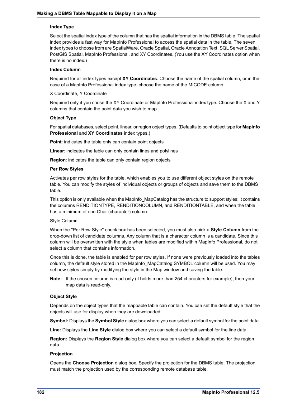 Pitney Bowes MapInfo Professional User Manual | Page 182 / 540
