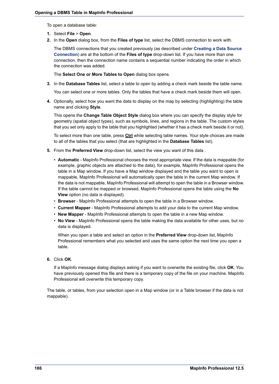 Pitney Bowes MapInfo Professional User Manual | Page 186 / 540