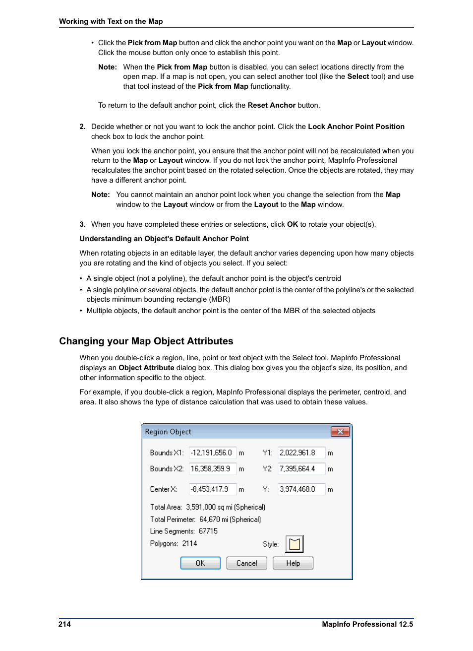 Changing your map object attributes | Pitney Bowes MapInfo Professional User Manual | Page 214 / 540