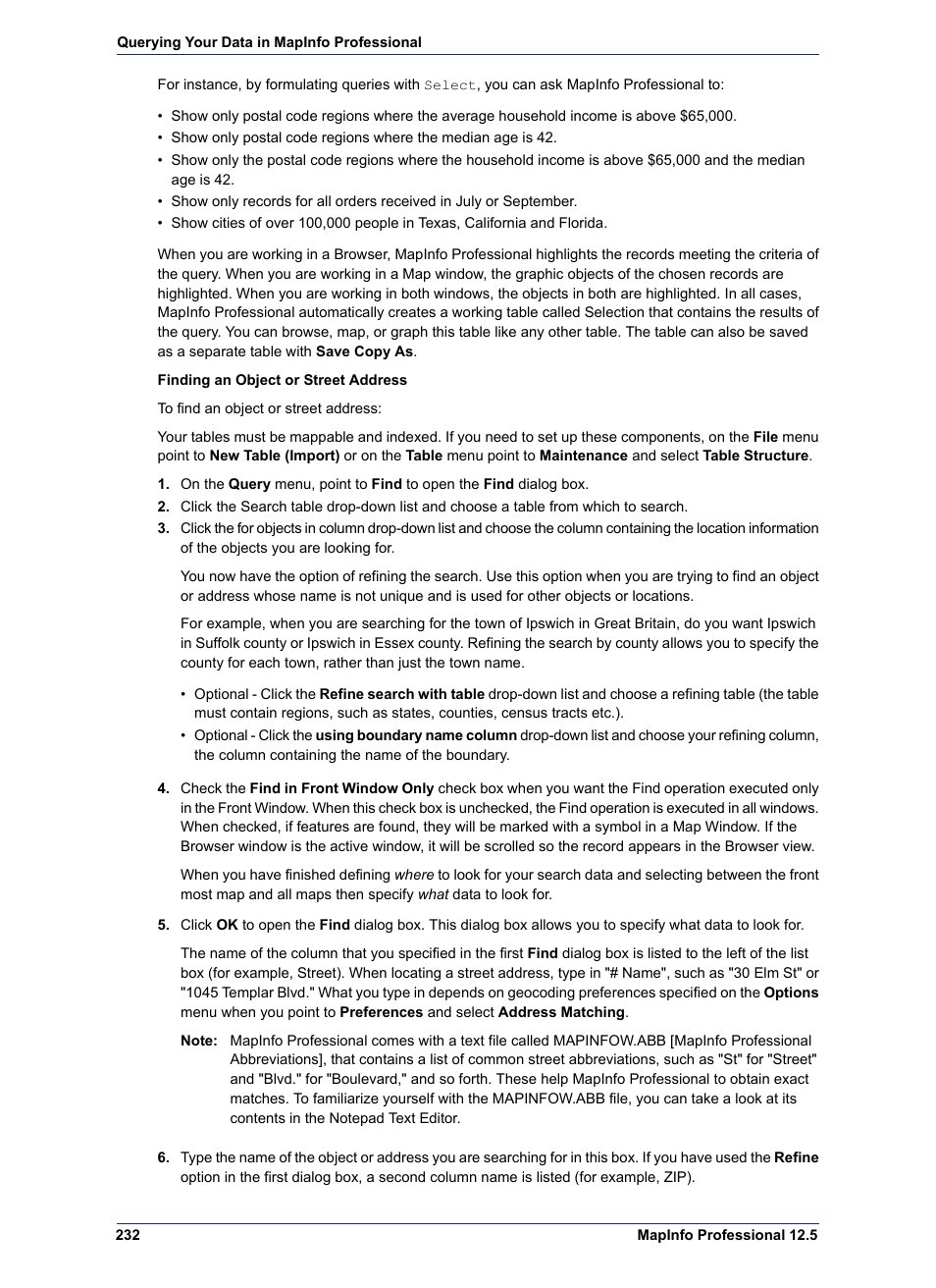 Pitney Bowes MapInfo Professional User Manual | Page 232 / 540