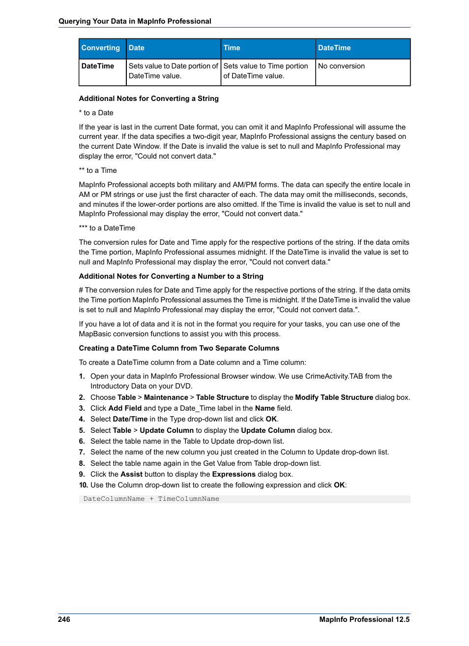 Pitney Bowes MapInfo Professional User Manual | Page 246 / 540
