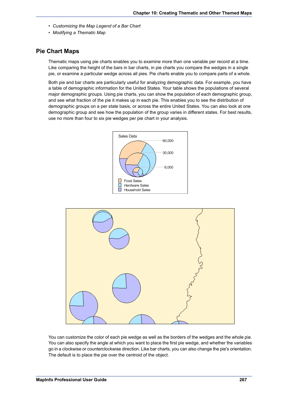 Pie chart maps | Pitney Bowes MapInfo Professional User Manual | Page 267 / 540