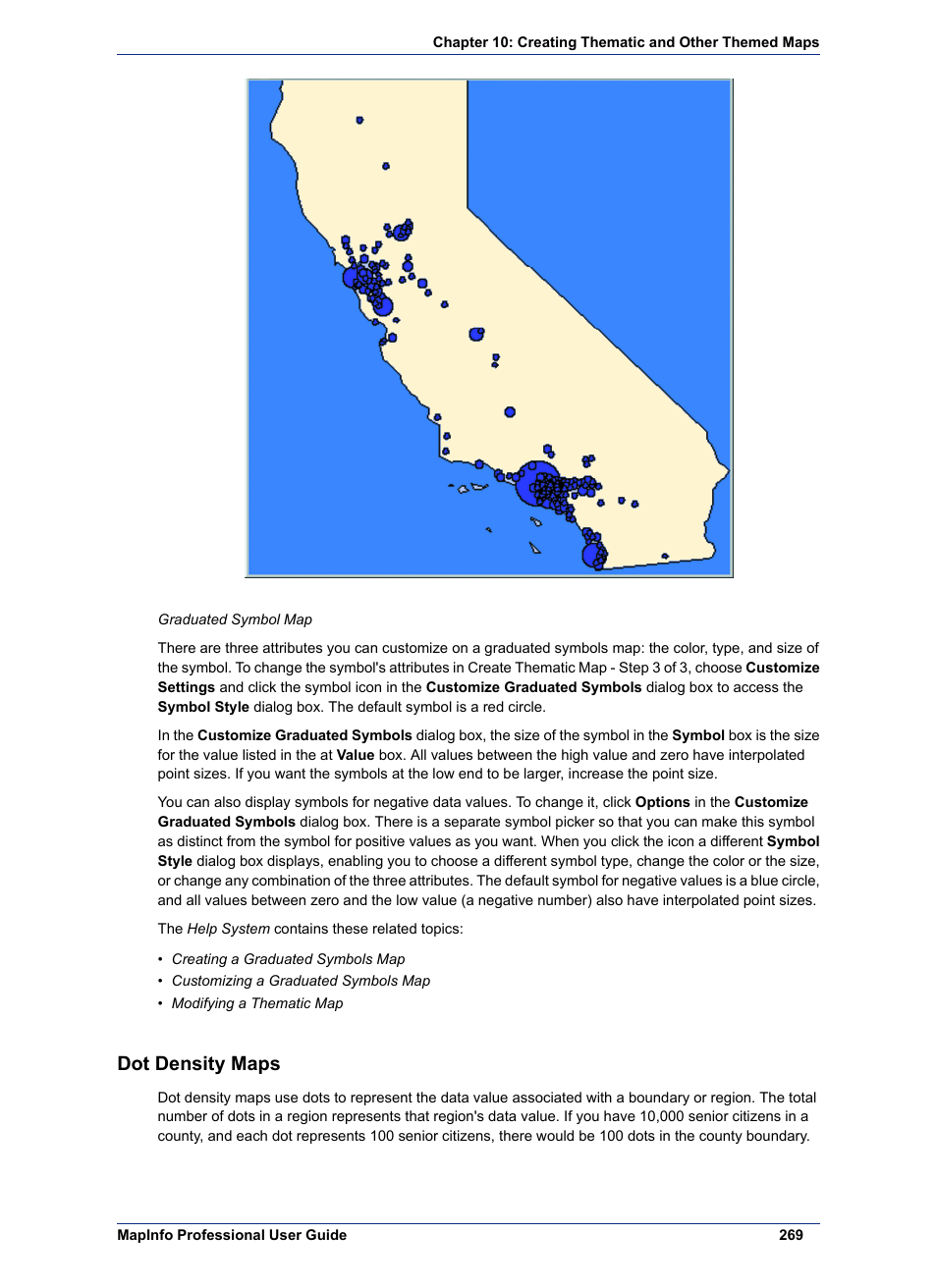 Dot density maps | Pitney Bowes MapInfo Professional User Manual | Page 269 / 540