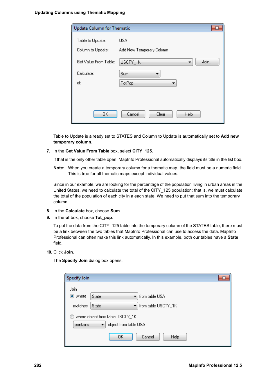 Pitney Bowes MapInfo Professional User Manual | Page 282 / 540