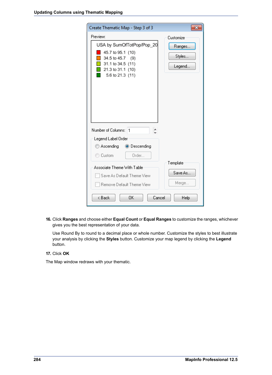 Pitney Bowes MapInfo Professional User Manual | Page 284 / 540