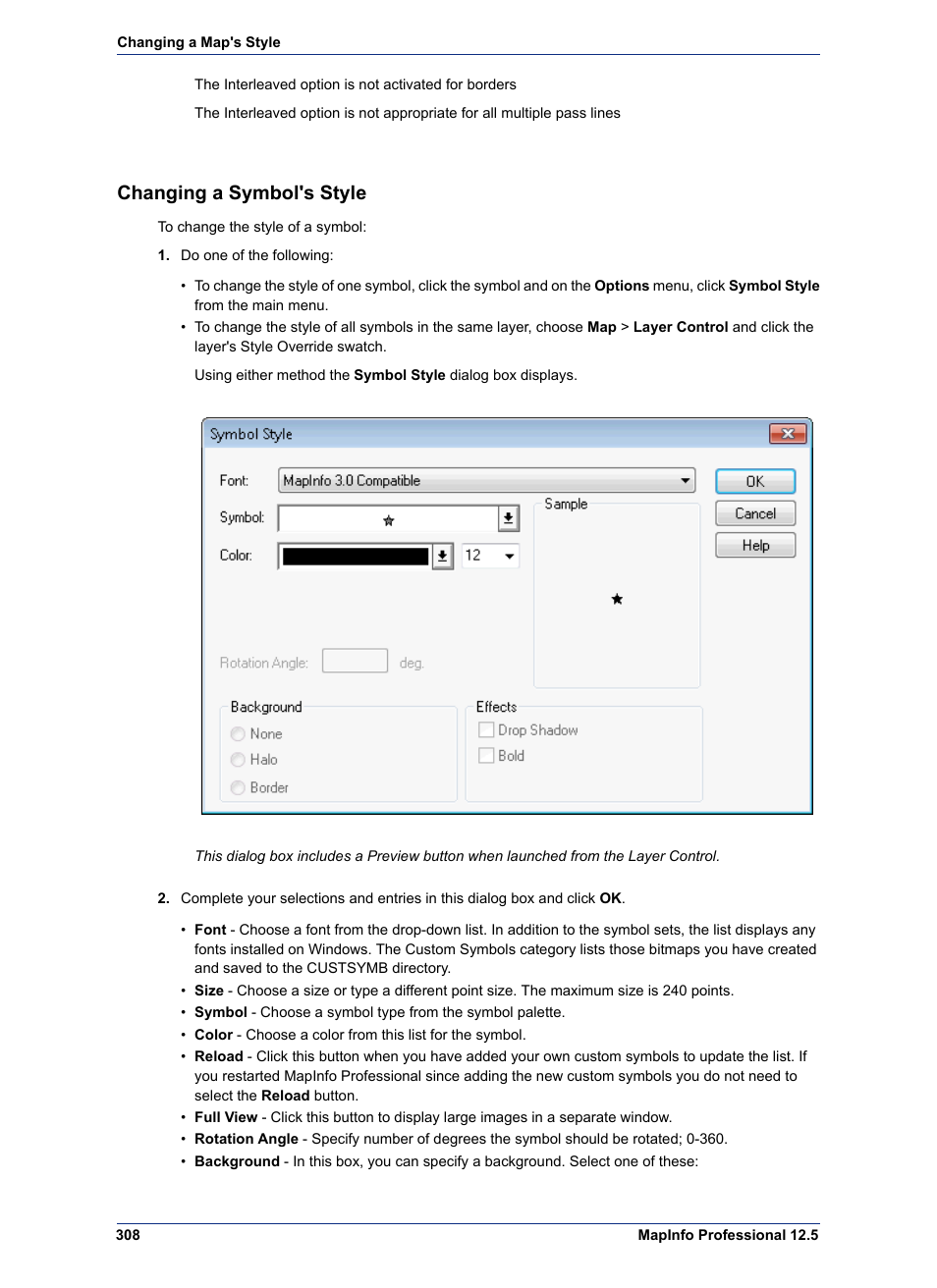 Changing a symbol's style | Pitney Bowes MapInfo Professional User Manual | Page 308 / 540