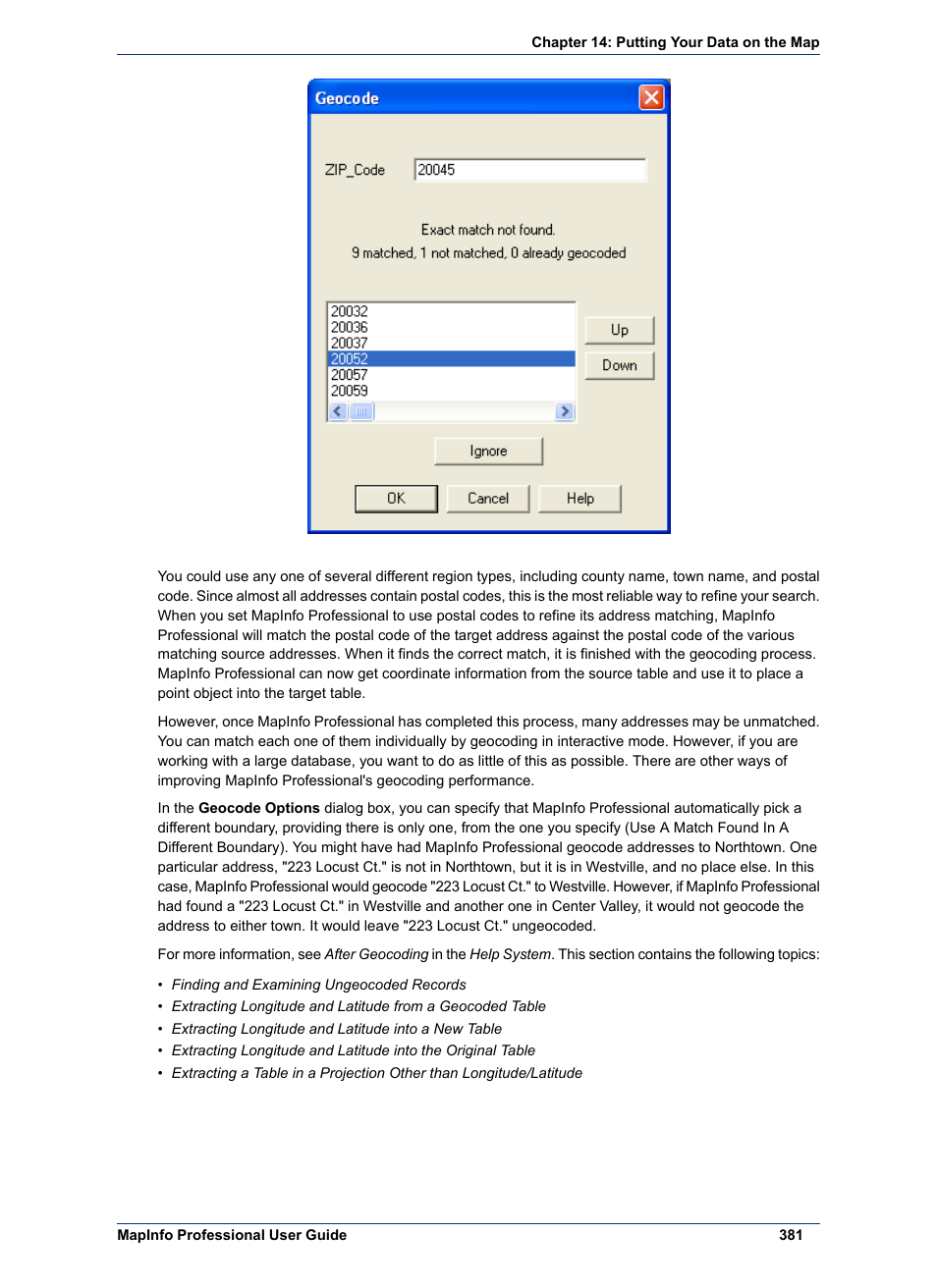 Pitney Bowes MapInfo Professional User Manual | Page 381 / 540