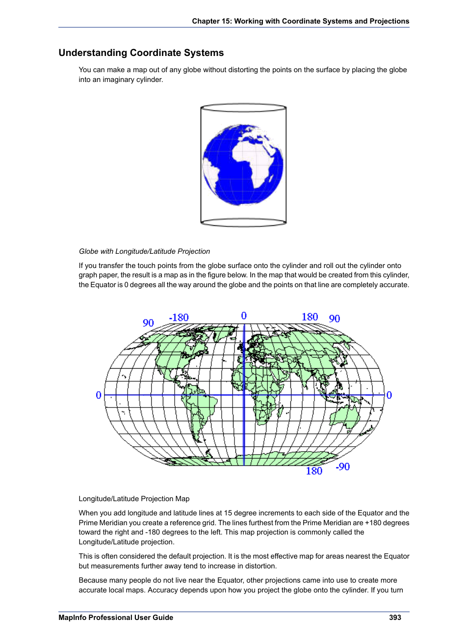 Understanding coordinate systems | Pitney Bowes MapInfo Professional User Manual | Page 393 / 540