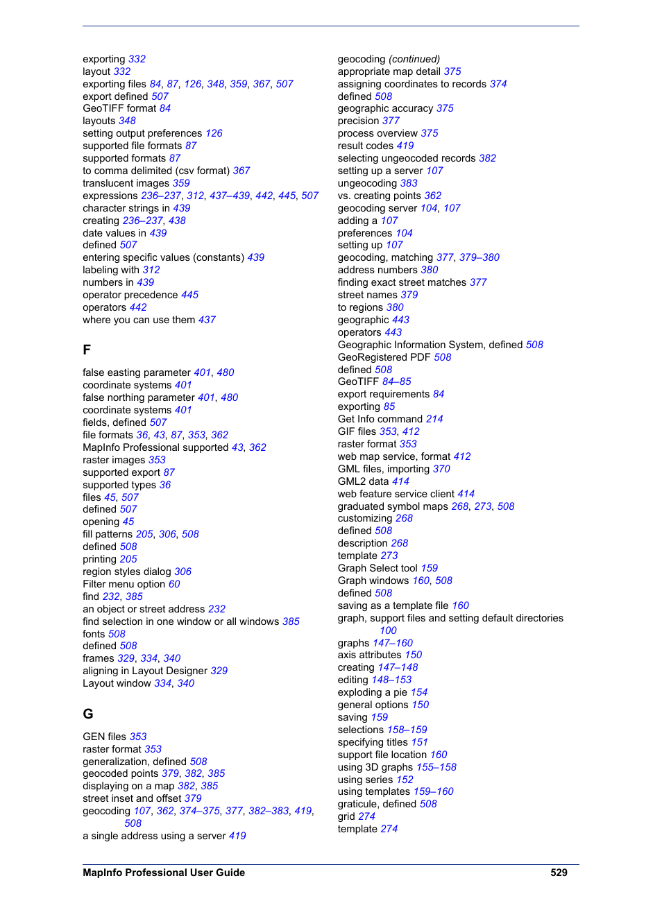 Pitney Bowes MapInfo Professional User Manual | Page 529 / 540