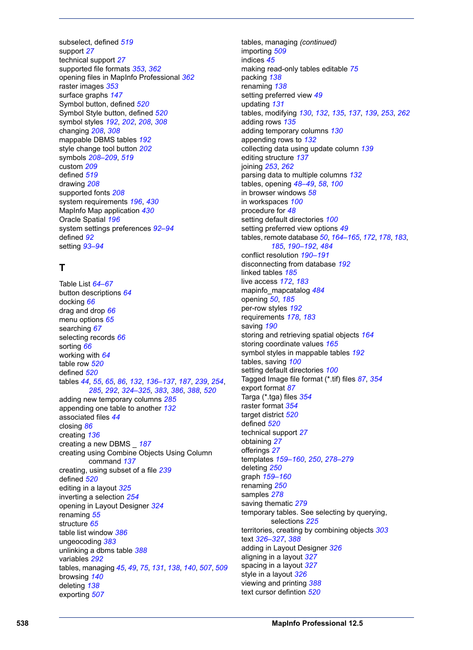 Pitney Bowes MapInfo Professional User Manual | Page 538 / 540