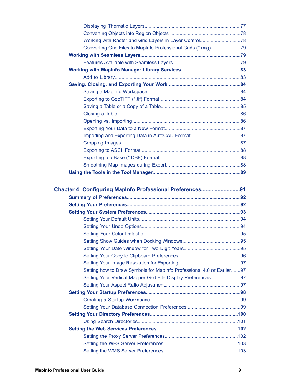 Pitney Bowes MapInfo Professional User Manual | Page 9 / 540