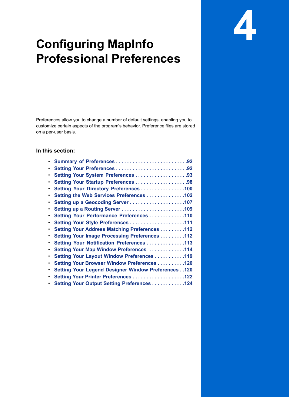Configuring mapinfo professional preferences | Pitney Bowes MapInfo Professional User Manual | Page 91 / 540
