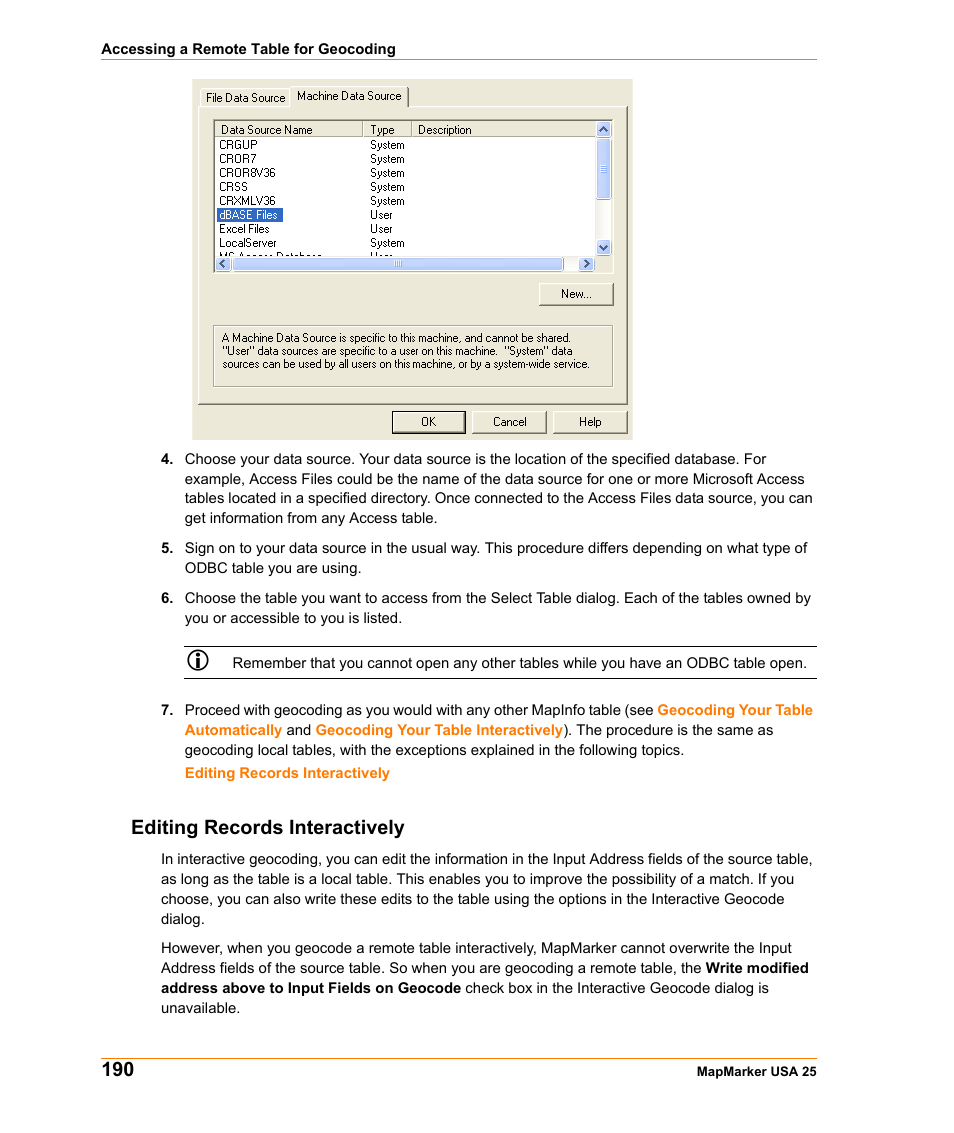 Editing records interactively | Pitney Bowes MapMarker USA User Manual | Page 190 / 334